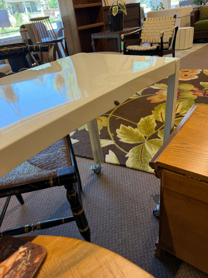 White Rolling Desk AS IS Bent on Back