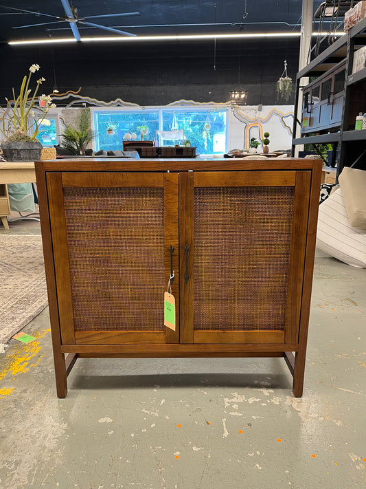 Warwick 2 Door Cabinet Brown - Threshold: Transitional Style, Adjustable Shelves, Wood Veneer Finish Retail: $250