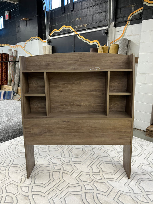 Twin Astrid Headboard with Bookcase Drifted Gray - Prepac | Retail Price: $105
