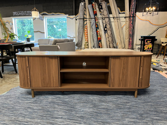 Chloe Modern Reeded 70in TV Stand - Coastal Oak Retail: $310