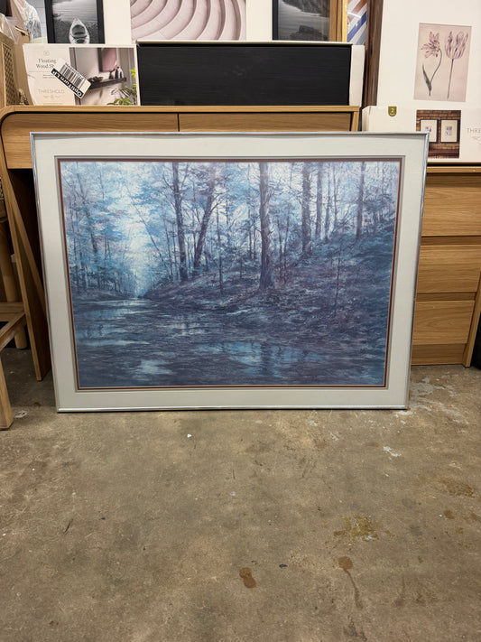 Vintage Blue Trees Framed Art *donated