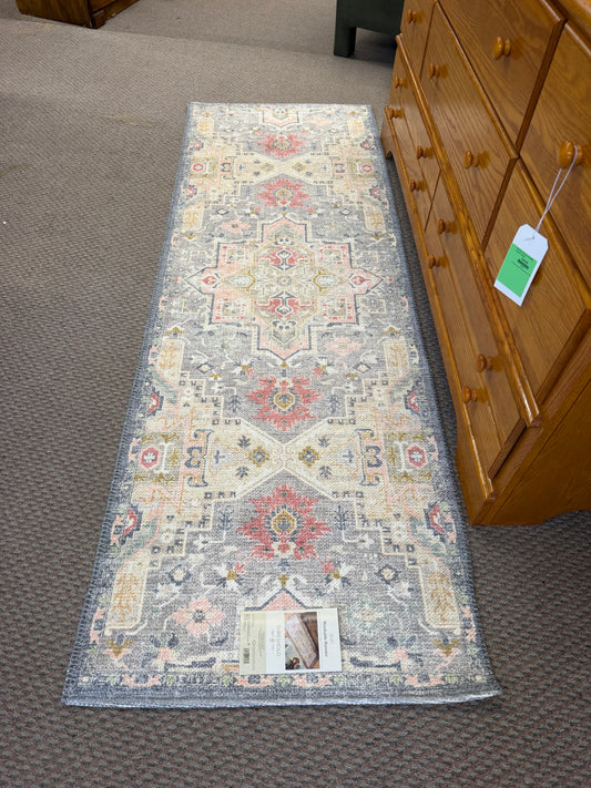 24" x 7" Washable Zebrina Medallion Persian Style Printed Runner Rug Retail: $50