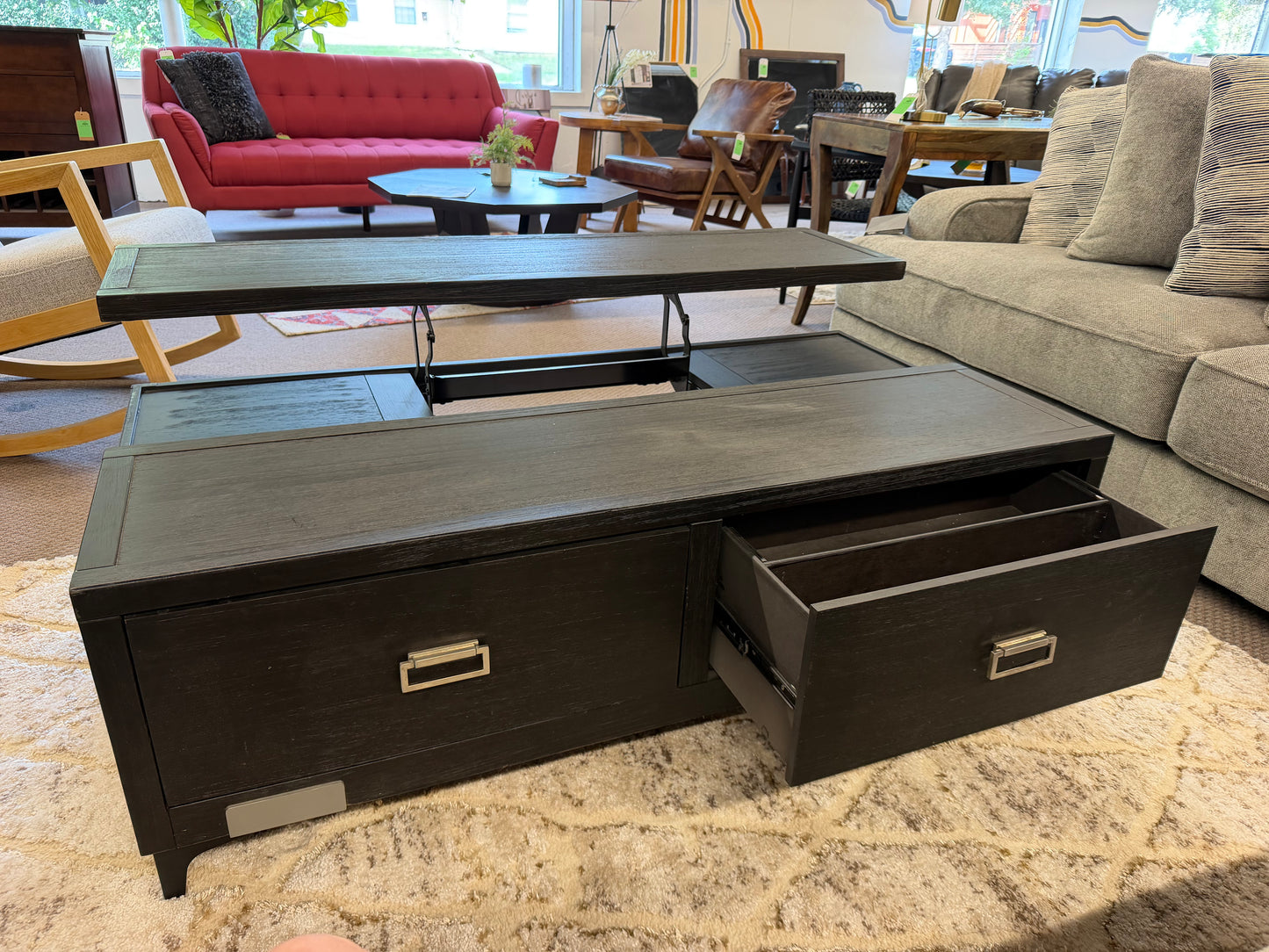 Ashley Lift Top Coffee Table With Two Drawers