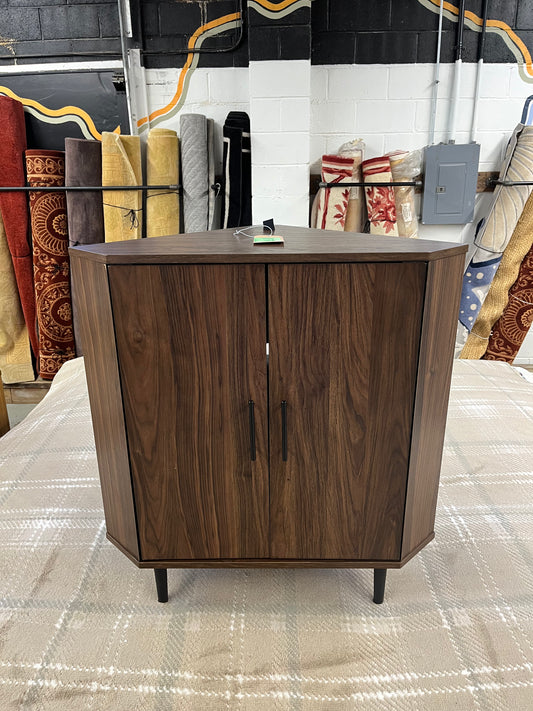 Contemporary Double Door Corner Accent Cabinet – Birch