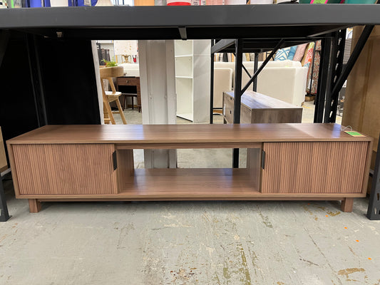70" 2 Door TV Stand with Reeded Fronts - Mocha | Retail Price: $209