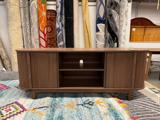 Chloe Modern Reeded 60" TV Stand - Mocha | Retail Price: $352