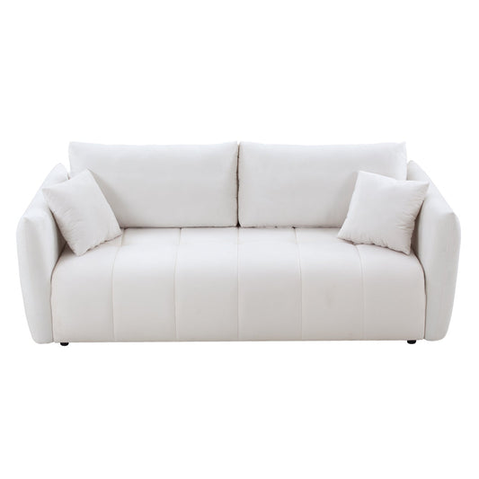 85'' Modern Fabric Sectional Couch / 3 Seater Sofa with Pillows