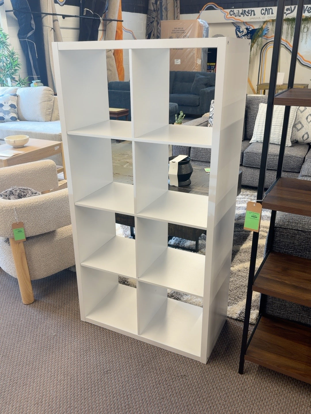 Assembled white Brightroom eight cube storage organizer