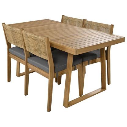 Multi-person Outdoor Acacia Wood Dining Table and Chair Set, Thick