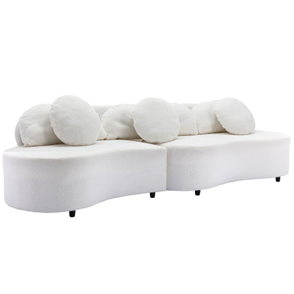 103.9" Modern Living Room Sofa Lamb Velvet Upholstered Couch Furniture