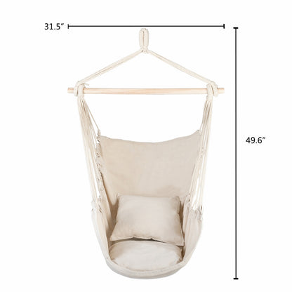 Distinctive Cotton Canvas Hanging Rope Chair with Pillows