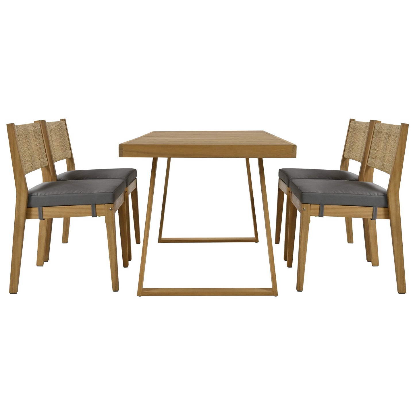 Multi-person Outdoor Acacia Wood Dining Table and Chair Set, Thick