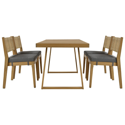 Multi-person Outdoor Acacia Wood Dining Table and Chair Set, Thick