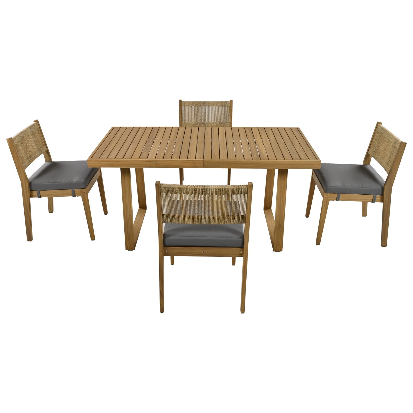 Multi-person Outdoor Acacia Wood Dining Table and Chair Set, Thick