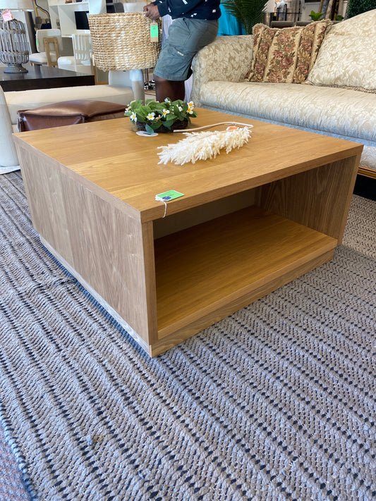 Bourne Square Coffee Table 36 in Brown Storage Base Wood Construction Retail: $439