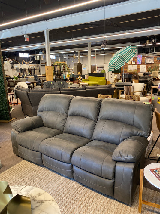 3 Seater Faux Leather Power Reclining Sofa *donated