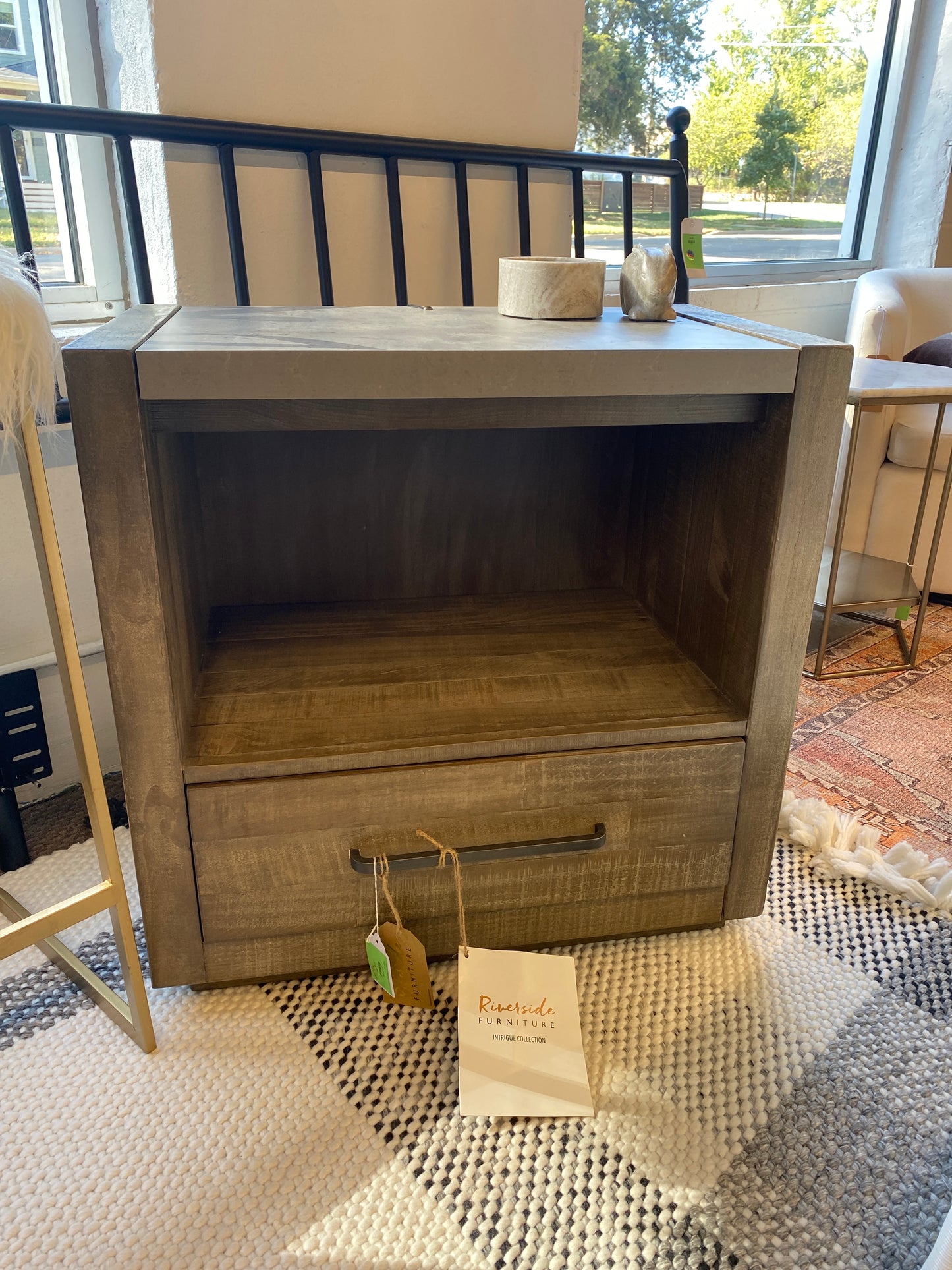 Mauve Solid Wood Nightstand Retail: $408