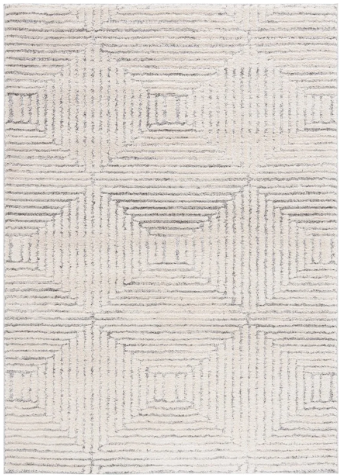5 x 7 Area Rug Martha Stewart Lucia Shag in Ivory / Grey - MSR0756A | ID 14580