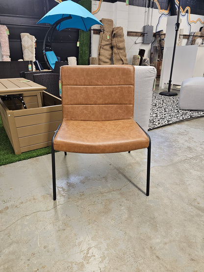 Stackable Chair (FA) - Room Essentials: Faux Leather, Metal Frame, No Assembly, 250lb Capacity - Retail Price: $80