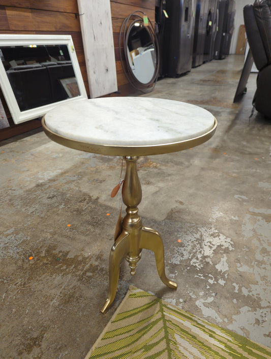 Tenbury Marble Pedestal End Table