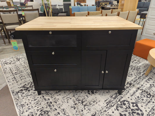 50.3in Wide Kitchen Island Set With Solid Wood Top (Retail Price: $500) *As Is*