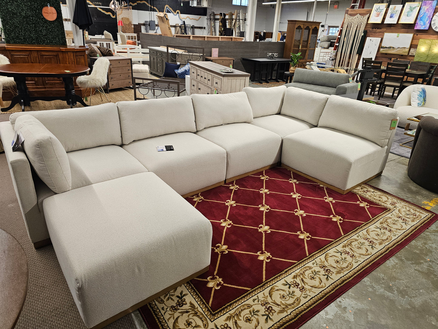 Henredon Murphy Fabric Modular Sectional with Ottoman - Retail Price: $1999.99