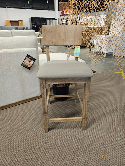 24in Jordan Padded Seat Upholstery Counter Height Barstool Light Gray - Linon: Scandinavian Style, Wood Legs, Polyester - Retail Price: $110