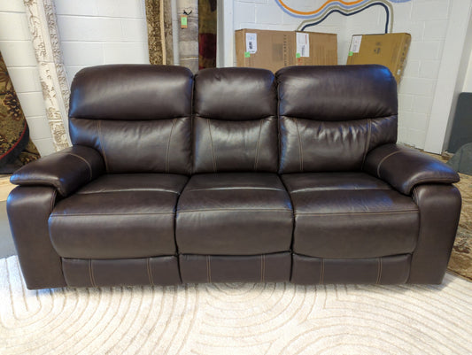 Fallon Leather Power Reclining Sofa with Power Headrests (Retail: $999)