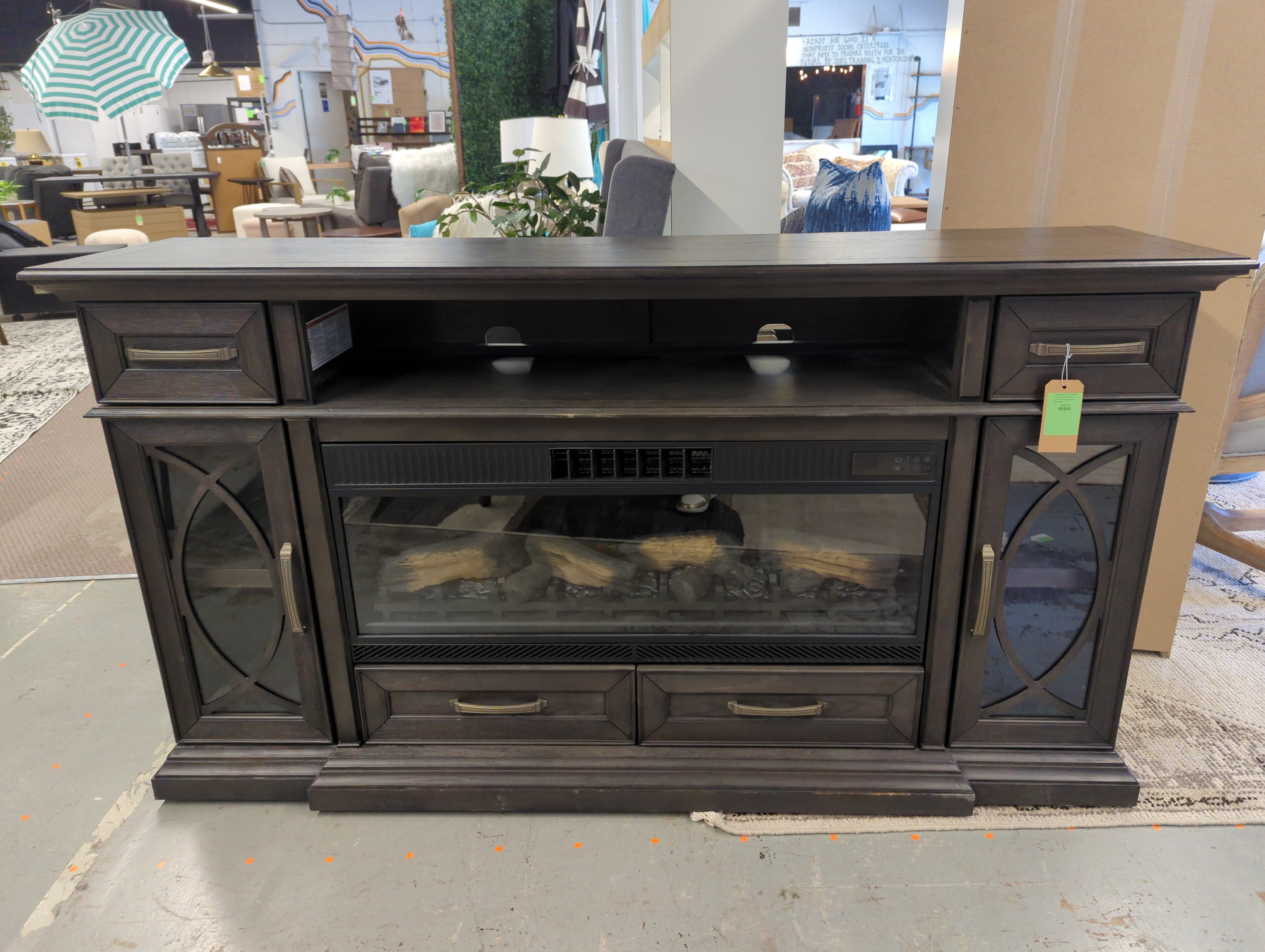 Tresanti Millbrae TV Console with Classic Flame Electric Fireplace